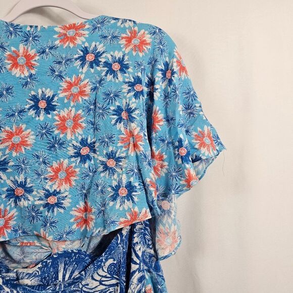 Free People Dark Star Cutout Dress in Blue Floral - Size S - Picture 9 of 11